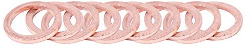 Lulaxy 10 Pcs de cuivre 12 mm x 17 mm x 1.5 mm cuivre ecraser la Rondelle anneau plat Joint d'etancheite
