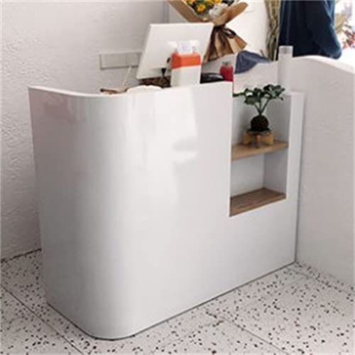 ChengBeautiful Rezeption Eck-Kassierer-Zähler Einfacher moderner Bekleidungsgeschäft Schönheitssalon Milch Tee Dessert Shop Empfangsleiste Überall Verwenden (Farbe : White2, Size : 100x50x100cm)