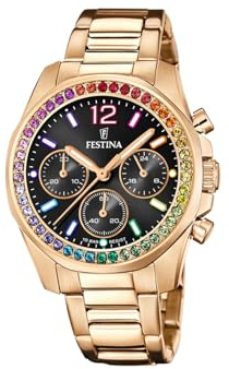 Festina Damen Analog Quarz Uhr mit Edelstahl Armband F20639/3