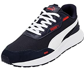 PUMA RUNTAMED, Scarpe da Ginnastica Unisex-Adulto, Navy White-for all Time Red, 43 EU