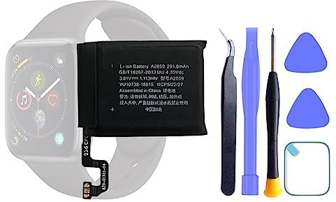 HIGHAKKU Smartwatch Ersatzakku Batterie A2059 Kompatibel mit Apple Watch iWatch Series 4 4th Generation 44mm (GPS+Cellular/GPS) with Tools