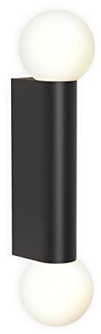 Astro Ortona Twin Bathroom Wall Light - IP44 Rated - (Matt Black), G9 Lamp, Designed in Britain - 1459006-3 Years Guarantee