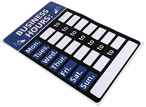 STOBOK Panneau d'heures d'ouverture fermé ouvert autocollant horaires d'ouverture vinyle amovible pour magasins, restaurants, bars, bleu