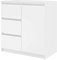 ADGO Schubladenkommode 1 Tür 3 Schubladen Moderne Schubladenkommode für Wohnzimmer Büro 80x75x40 cm Funktionelle Schubladenkommode Grifflose Fronten(Wird in 2 Paketen geliefert) (Weiß)