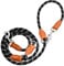 Multi-Function Hands Free Dog Lead, 2m Adjustable Double Ended Lead Dog Training Lead Leash with 2 Movable Metal Rings, for Training Walking Running Multi-Function Dog Lead Rope (Black)