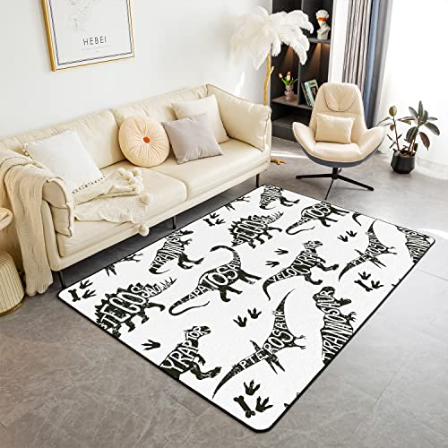 Dinosaurier Wohnzimmer Teppiche Outdoor Teppich 100x150cm 3D Dino Drucken Akzent Teppich für Balkon Garten Dschungel Dino Indoor Bodenmatte rutschfeste wilde Tier rutschfeste Bereich Runner Teppich