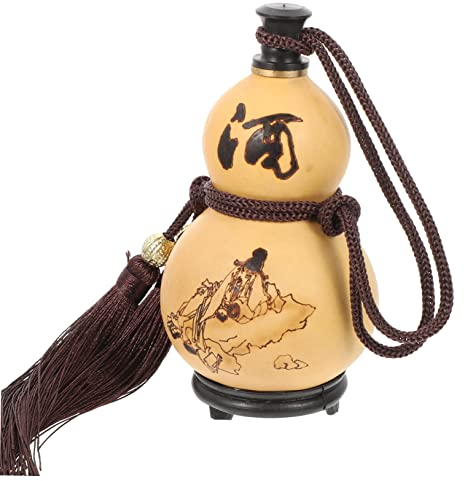 UPKOCH Bevanda Di Sake Giapponese Guarnire Decorazioni D'Epoca Zucca Bottiglia D'Acqua Sake Decanter Bottiglia Di Zucca Naturale Bottiglie Di Vino Vuote Per La Decorazione