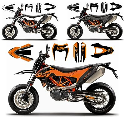 race-styles Dekor kompatibel mit KTM SMCR 690 ab 2019 | Factory Decals KIT Aufkleber Graphics im Design motoprowork (Weiss)
