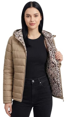 Vibes Ladies Jackets Women Reversible Winter Down jacket Lightweight Packable Jackets for Women Zipper Hooded Coat with Pockets Windproof Waterproof