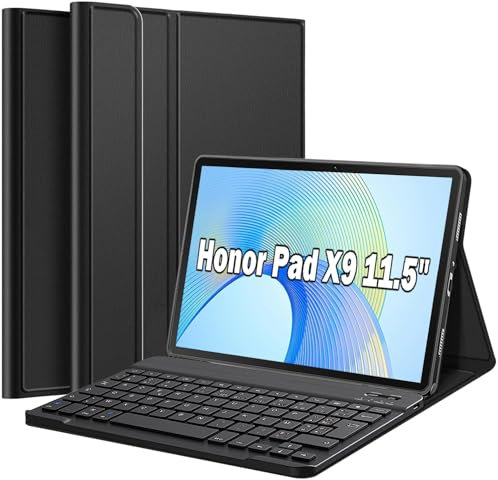 Nanhent Clavier Coque pour Honor Pad X9 (11.5 Pouces) 2023, AZERTY Français Amovible Bluetooth sans Fil Clavier Étui Housse pour 11.5 Honor Tablet X9 (Honor Pad X9)