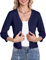 Gyabnw Cardigan Donna 3/4 Maniche Elegante Cardigan Bottoni Donna Bolero Maglia Corto con Scollo a V, Adatto per Bretelle, Gonna Lunga,Gilet, Jeans, Gonne Blu Navy,XL