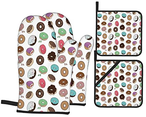 Gants De Four Et Maniques Cuisine Drôle Bite Me Donut Donut Malbouffe Blanc Résistant À La Chaleur Maniques Ensemble De Cuisine avec, pour Griller, Cuisson