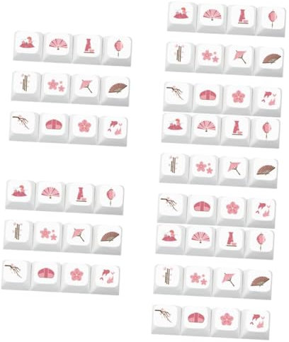 jojofuny 60pcs Thermal Sublimation Cherry Profile Keycaps for Mechanical Keyboards Easy to Install Gaming Key Caps for Custom Mechanical Keyboards