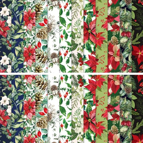24 Fogli Carta per Scrapbooking Natalizia Carta per Origami Natalizi 12 Disegni Cartas con Motivi 6X6 Decoupage Decorativa per Natale Festival Forniture per Fai da te (Colorato-2, 6X6)