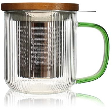 OGO LIVING - Karl Teetasse 300 ml aus Borosilikatglas, Jadegriff – 7912187