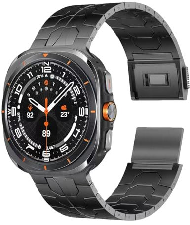 synsing Magnetisch Titan Armband für Samsung Galaxy Watch 7 Ultra 47 mm,No Gap Uhrenarmband mit Integriertem Schnallenriemen,Ersatzzubehör für Galaxy Watch 7 Ultra (2024)