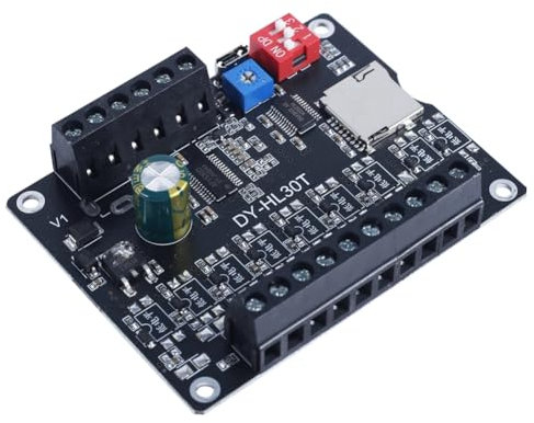 Mwwvzefl 30W MP3 Voice Playback Module DY-L30T 9 Trigger Music Player Power Amplifier Board TF Card 32G Max WAV DC 12V 24V MP3 Easy Install A