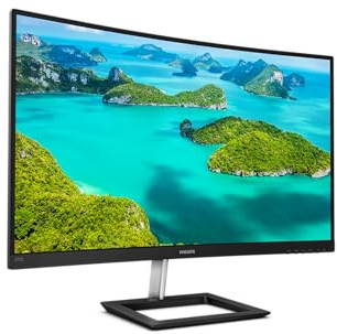 Philips 322E1C - 32 inch FHD Curved Monitor,75Hz, 4ms, VA, AMD FreeSync, Smart Image, Flicker free (1920 x 1080 , 250 cd/m² VGA/HDMI/DP/) (Renewed)