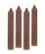 4er Pack Rustikale Stabkerzen H:25 cm Ø:3,8 cm diverse Farben Brenndauer 22 Stunden Kerze Advent Weihnachten Deko, Farbe:Rostbraun