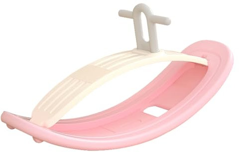 Nurnesy Balance Board Kids Wobble Board | 2 in 1 Rocking Horse Seesaw Toddler Age 3+ | 80x30CM Rocker Board with Handrail | Creative Play Curved Plywood Toy for Balancing, Sliding,