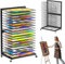 QKOSMTL Kunst-Trockenständer zum Malen, 18 abnehmbare Regale, mobiles Kunststudio-Display-Rack, stabiles Metall, Höhe 65,8 cm, Regale 27,9 x 40,6 cm