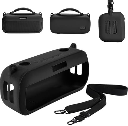 Xingsiyue Silicone Cover Case for Bose SoundLink Max Portable Bluetooth Speaker - Carrying Skin Protective Sleeve, Travel Anti-drop Case with Shoulder Strap