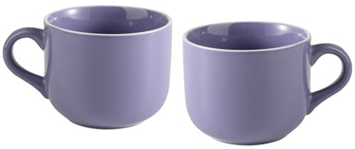 CROMIITSM Taza extragrande de porcelana para café de 23 onzas, taza de desayuno y cuenco de sopa, apta para microondas y lavavajillas, taza ancha jumbo con asas