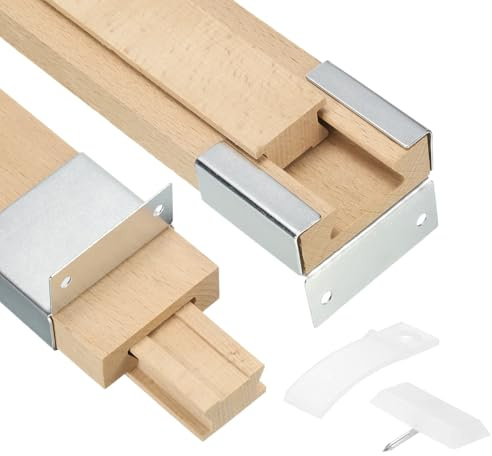 QUARKZMAN 4 Set Holzschubladenschienen, 13-3/4 (35 CM) Klassische Holz-Mittel-Führungsschiene mit Metall-Kunststoff-Gleitbügel, Holzschubladenschienen-Unterschienen-Ersatzkit
