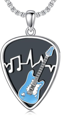 Shusukue Gitarren Plektrum/Lotus/Chakra/Elefanten/Engelsflügel Engel/Kleeblatt/Mutter Tochter/Kürbis/Schwester/Koala/Eule Baum/Kompass/Stethoskop Halskette Sterling Silber 925 Halsketten für Damen