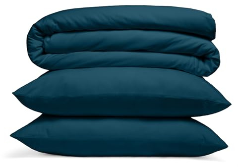 Cosy House Collection 100% Viskose aus Bambus Bettwäsche-Set 3-teilig – Ultra weiche Bettwäsche – Bettbezug mit Reißverschluss, inklusive 2 Kissenbezüge