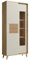 Bruno Vitrine avec LED 2 Portes 5 étages 87x193 cm en Bois Clair Design Intemporel Blanc