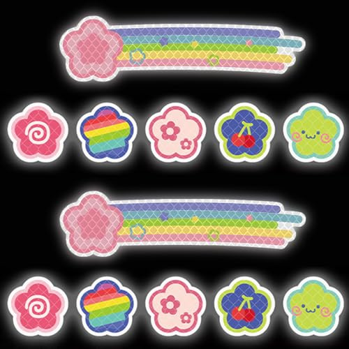 COYUN 12pcs Fahrrad Aufkleber Sticker Reflektierende Aufkleber Fahrrad Kinder, Wasserdicht Fahrradaufkleber Vinyl Glitzer Sticker für Fahrrad Helm Skateboards Gepäck