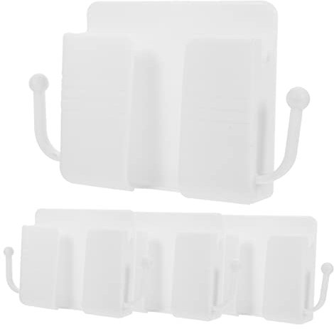 SEWACC 4Pcs Wall Mounted Phone Holder Punch Mobile Charging Stand for Easy Access for Bedrooms Bathrooms Simple Installation for Tv Remotes Devices