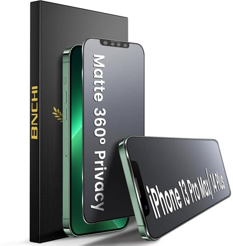 BNCHI 2 Stück 360° Matt Privacy Schutzfolie für iPhone 13 Pro Max/14 Plus für Panzerglas Sichtschutz, 4 Way Blickschutz Panzer Folie Glas, Anti-Fingerabdruck, Blendschutz, 9H Matte Screen Protector