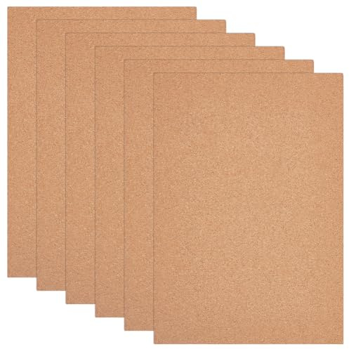 BENECREAT 6 feuille de Liège A4 Carreaux Rectangulaires DIY Tableaux D'Affichage en Liège de 209 x 297 x 7mm pour Sous Verres Art Mural Babillards