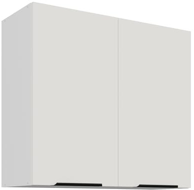 Kuechen-preisbombe Küchen Hängeschrank 80 cm ARIA Weiss Ultra matt + Weiss matt, hochwertige Fronten mit Anti Fingerprint Beschichtung Küchenzeile Küchenblock