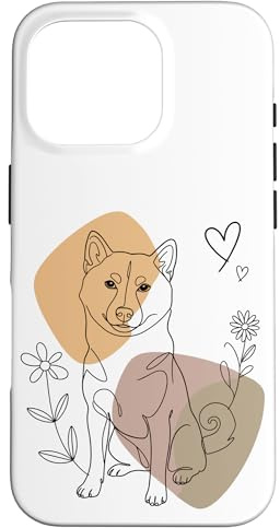 Line Art Japanese Shiba Inu Minimalist Hülle für iPhone 16 Pro