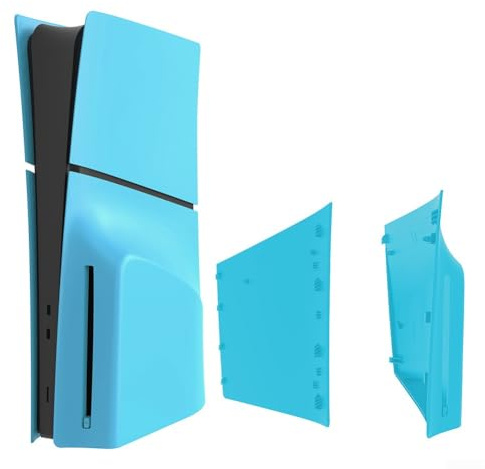 Façade pour console PS5 Pro – Ensemble de coques de rechange, anti-rayures et anti-poussière – Coque pour PS5 Pro Disc Edition – Installation facile (bleu)