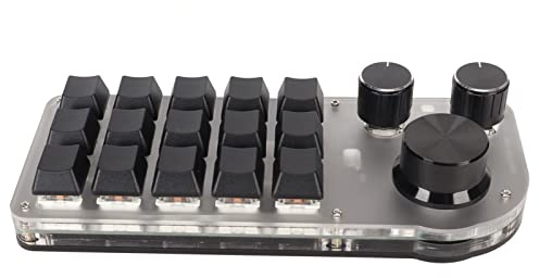 USB Mini 15 Key Keypad Bluetooth Mechanical Keypad for Office Gaming Industrial Control White Acrylic ABS