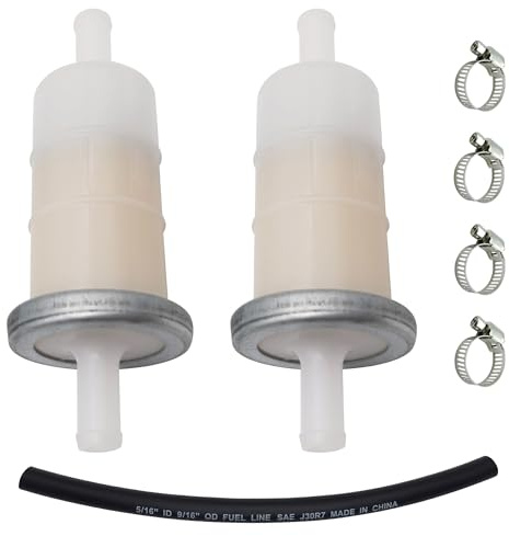 Strongthium Filtro Benzina 8mm per Carburatore Kit Tubo Carburante con Clip | Adatto per Yamaha Virago 535 750 1100 DragStar 650 1100 Kawasaki Mule 600 610 3010 4010 Moto ATV UTV Tosaerba FD620D