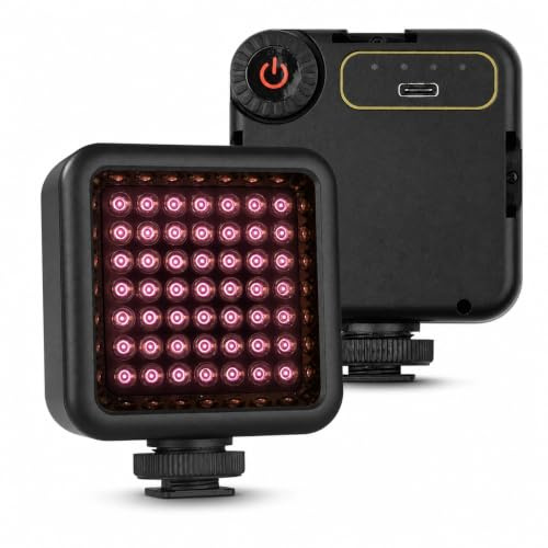 Elprico Camera Light, IR Lights For Night Vision, Infrared Photography Light For Video Camera Camcorder Built-in 2000mAh Rechargeable Battery with 3 Cold Shoe Mount For Vlog Video