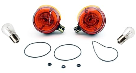 12V Blinker Set Vorn Orange E-geprüft + inklusive Lampen für Simson S50 S51 SR50