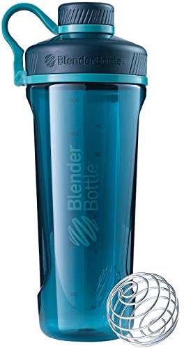 BlenderBottle Radian Tritan Trinkflasche mit BlenderBall, geeignet als Eiweiß Shaker, Protein Shaker, Wasserflasche, BPA frei, skaliert bis 700 ml, Fassungsvermögen 940 ml, Tiefsee grün
