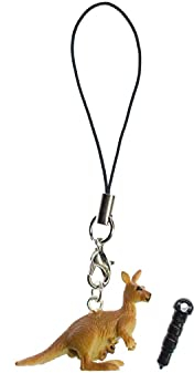 Miniblings Känguru mit Baby Handyanhänger Handyschmuck Tiere Australien Anhänger- Handmade Modeschmuck I Anhänger Handyschmuck Schlüsselanhänger