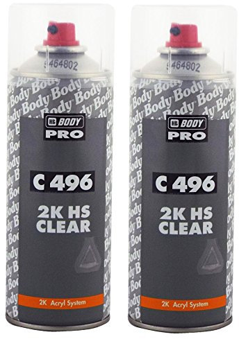 HB Body Professional 2K Clear Coat Lacquer 400ml Clearcoat Aerosol Fast Drying Crystal Clear High Gloss Finsih Highly Durable