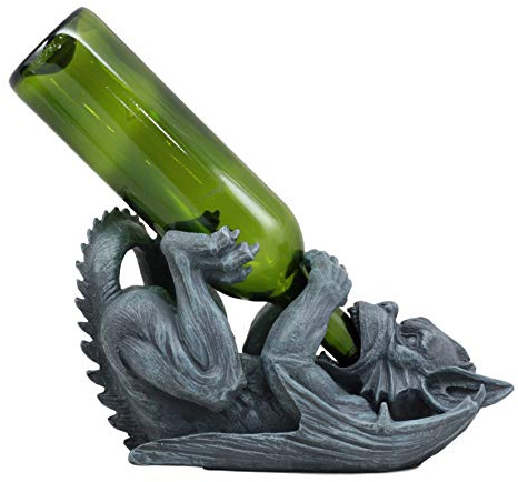 Ebros Gothic Fantasy Winged Drunken Gargoyle Weinflaschenhalter, 27,9 cm lang
