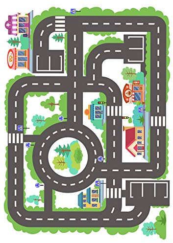 1 x Children's Town City Car Road Race Track Map A4 Printed Decor Icing Sheet Edible Cake Topper Decorated Sheet - Perfect for Large Cakes