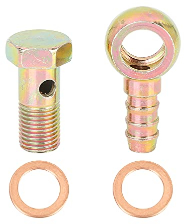 X AUTOHAUX 12 mm Banjo UnterlegscheibeKit Bronze Tone aus Metall für Motorradauto