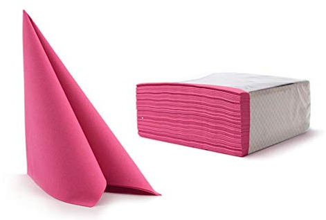 100 Aroba Airlaid Servietten Stoffähnlich 19 FARBEN 40x40 cm 1/4 Falz Hochwertige Hochzeitsservietten, Stoffoptik, für Geburtstag Hotel Catering Feiern Weihnachten Hochzeit Rosa Fuchsia