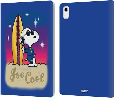 Head Case Designs Offizielle Peanuts Joe Cool Surf Snoopy Plankenweg-Spritzpistole Leder-Wallet-Hülle Kompatibel mit Apple iPad Air 11 2020/2022/2024/2025